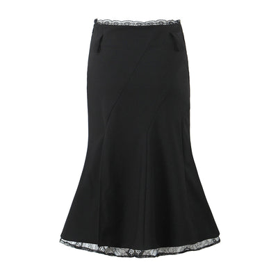 Lace Stitching Fishtail Elegant Slimming Sheath Skirt