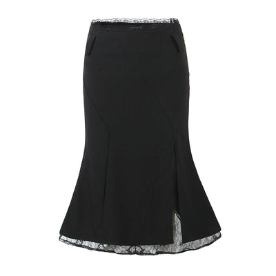 Lace Stitching Fishtail Elegant Slimming Sheath Skirt