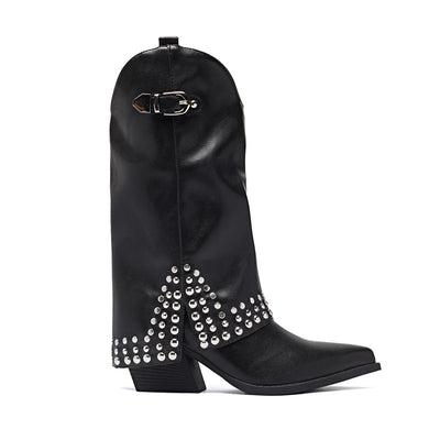 Spring And Autumn Pointed Knight Boots Women
