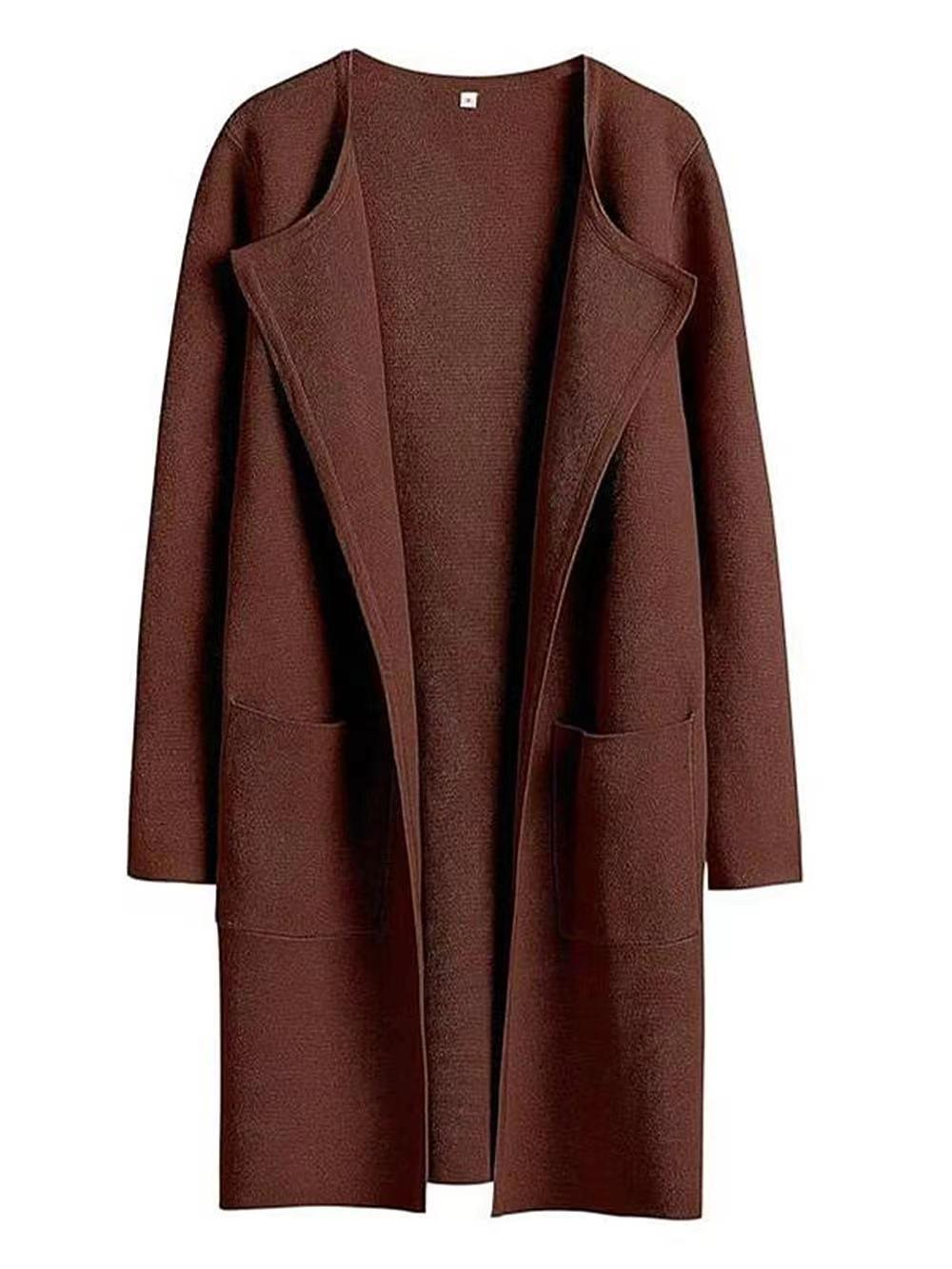 Fashion All-match Comfort And Casual Woolen Turn-down Collar Coat